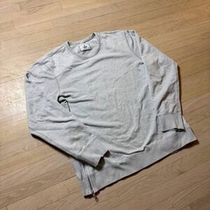 Reigning Champ Side Zip Crewneck Sweatshirt Mens XL Heather Grey French Terry